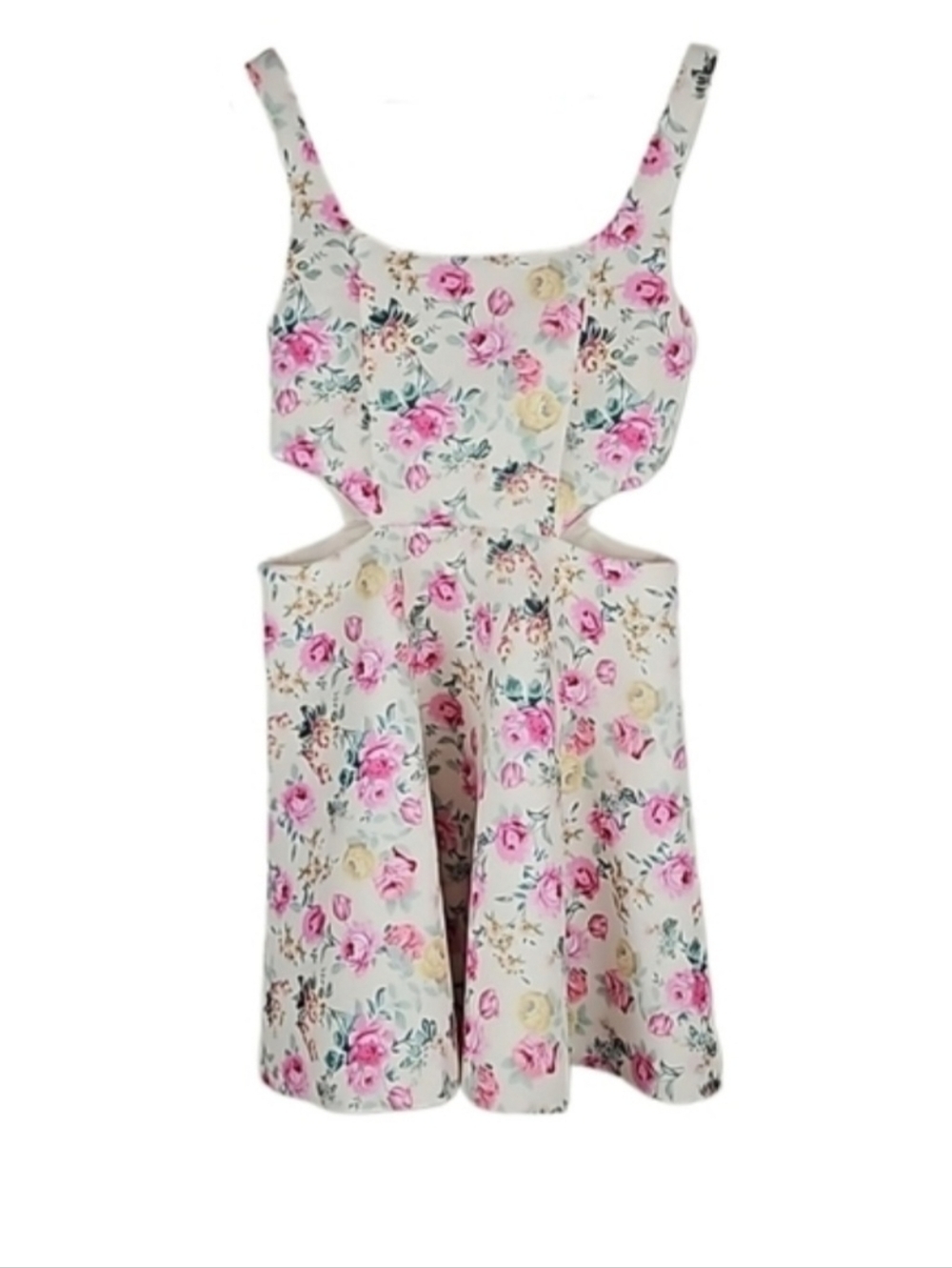 Floral Cutout Scuba Dress